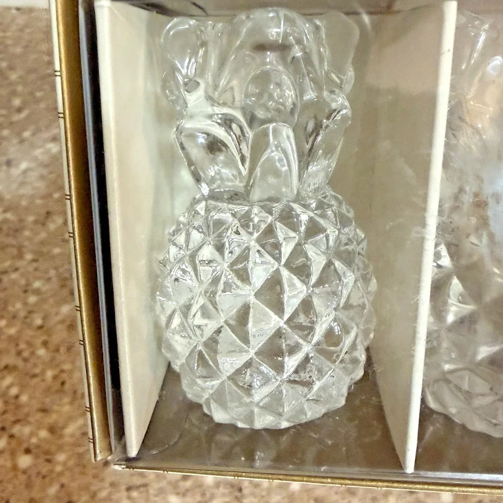 Williams Sonoma Pineapple Tiny Taper Candle Holders (x4) and Candles (x12) NIB